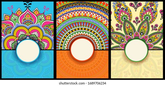 Vector design of floral mandala design background for banner card template