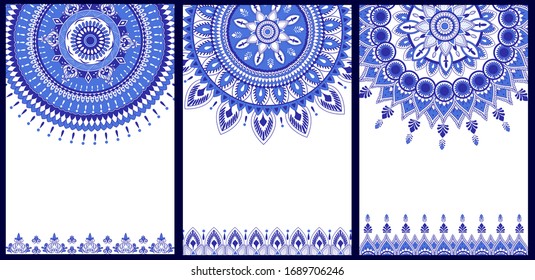 Vector design of floral mandala design background for banner card template
