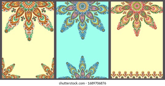 Vector design of floral mandala design background for banner card template