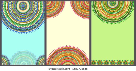 Vector design of floral mandala design background for banner card template