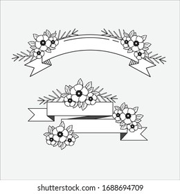 vector design of floral and ribbon templates