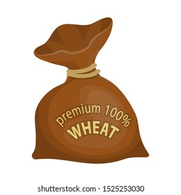 Vector design of flour and bag sign. Graphic of flour and sack stock symbol for web.
