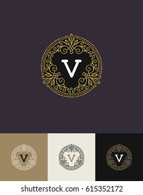 Diseño vectorial - florece el logotipo del monograma dorado. Diseño de identidad para cafetería, tienda, tienda, restaurante, boutique, hotel, heráldico, moda, etc.