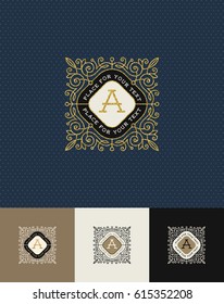 Diseño vectorial - florece el logotipo del monograma dorado. Diseño de identidad para cafetería, tienda, tienda, restaurante, boutique, hotel, heráldico, moda, etc.