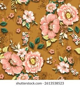 Vector design flower all over seamless pattern wrapping paper design, digital image printing factory textile 