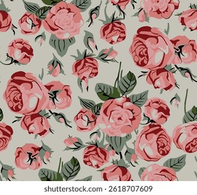 Vector design flower all over seamless pattern wrapping paper design, digital image printing factory textile 