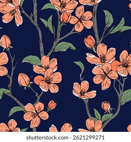 Vector design flower all over seamless pattern wrapping paper design, digital image printing factory textile