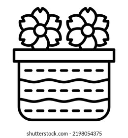 Vector Design Flower Basket Icon Style