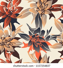 Vector design with flower loach. Seamless background colors of autumn. Bright, rich design. Suitable for textiles, sketches and office design wallpaper, wrapping paper, etc.