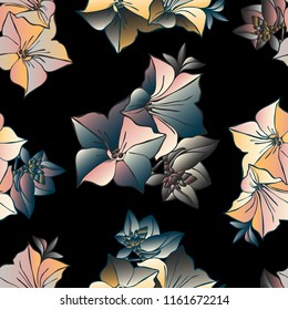 Vector design with flower loach. Seamless background colors of autumn. Bright, rich design. Suitable for textiles, sketches and office design wallpaper, wrapping paper, etc.