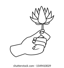 Vector design of flower and lotus sign. Web element of flower and leaf stock vector illustration.