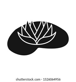 Vector design of flower and lotus symbol. Graphic of flower and leaf stock vector illustration.