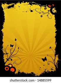 vector design with flower ornaments and grunge elements