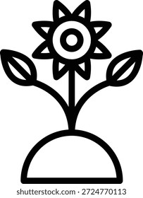Estilo de icono de plantación de flores de diseño de Vector
