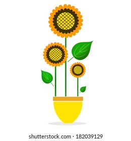 Vector design of flower in pot