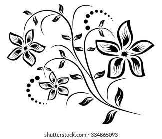 Vector for design flowers and ornament floral