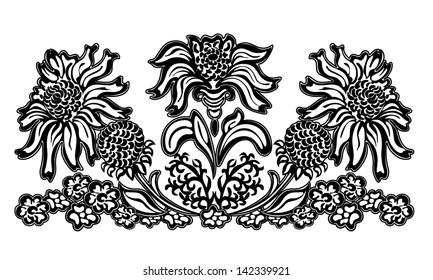 Vector design flowers and ornaments floral