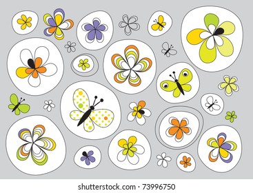 vector design with flowers painted