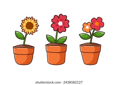 vector design of flowers in a pot