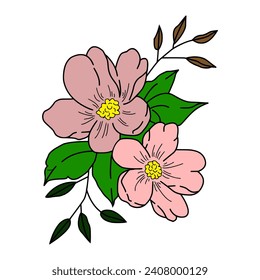 Diseño vectorial de flores, romántico 