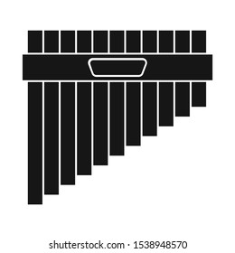 Vector design of flute and pan symbol. Web element of flute and panpipe Stock symbol for web.
