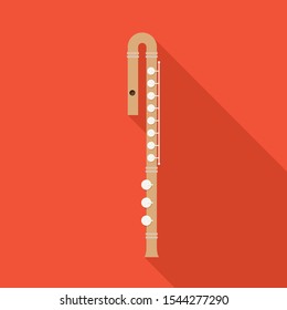 Vector design of flute and symphony symbol. Web element of flute and orchestral Stock vector illustration.