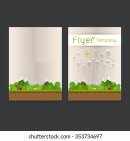Vector design of the flyer with landscape.Poster template for your business.Vector illustration