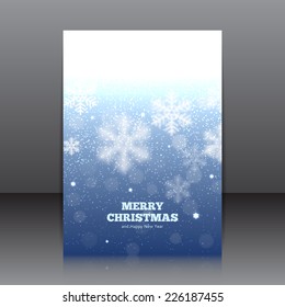 Vector design of the flyer with snowflakes