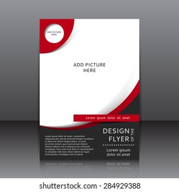 Vector Design Of The Flyer Whit Black And Red Elements And Place For Pictures. Poster Template For Your Business.