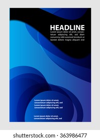 Vector design of the flyer white black and blue background
