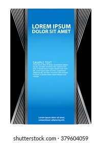 Vector design of the flyer white black and blue background 