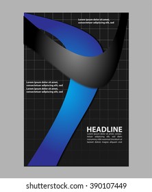 Vector design of the flyer white black and blue background
