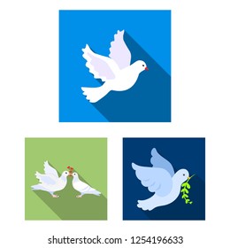 Vector design of flying and dove icon. Collection of flying and carrier stock symbol for web.