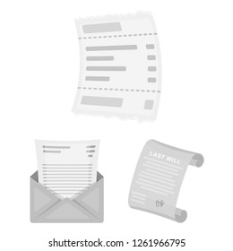 Vector design of folder and list icon. Collection of folder and contract stock vector illustration.