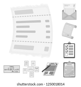 Vector design of folder and list sign. Set of folder and contract stock vector illustration.