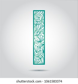 vector design font I alphabet created with lines
