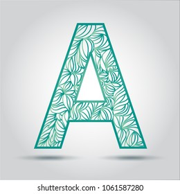 vector design font A alphabet created with lines