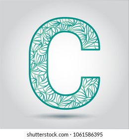 vector design font B alphabet created with lines