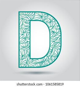 vector design font D alphabet created with lines