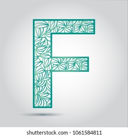 vector design font F alphabet created with lines