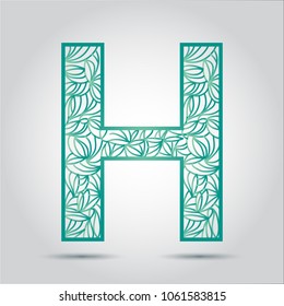 vector design font H alphabet created with lines