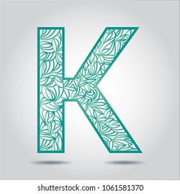 vector design font K alphabet created with lines
