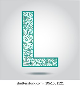 vector design font L alphabet created with lines