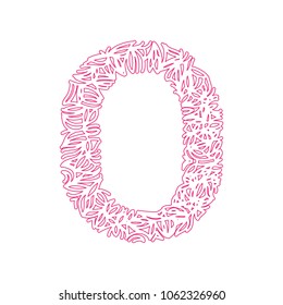 vector design font O alphabet created with lines, abstract font