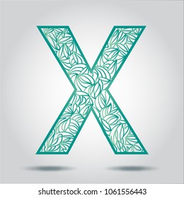 vector design font X alphabet created with lines