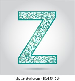 vector design font Z alphabet created with lines