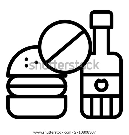 Vector Design Food Addiction Icon Style