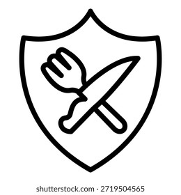 Estilo de ícone da armadura de comida do projeto do vetor