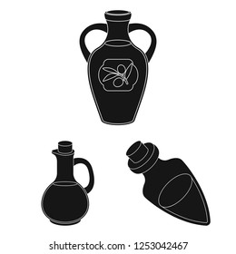 Vector design of food  and bung symbol. Collection of food  and oil  stock symbol for web.