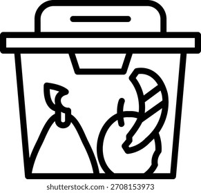 Estilo del icono del envase de comida del diseño del Vector